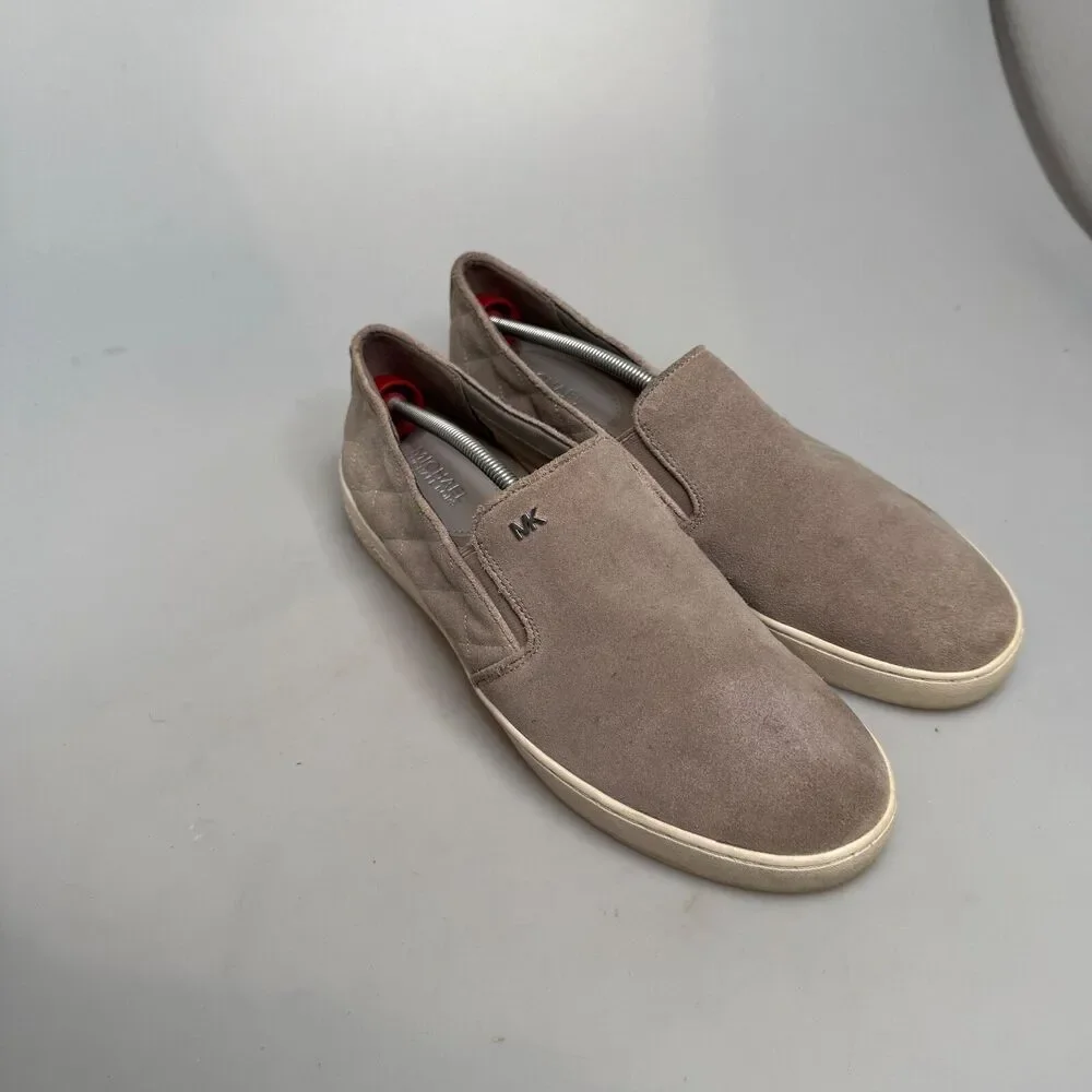 Michael Kors Women’s 10 M Gray Suede Slip‑On Sneakers  HX18U